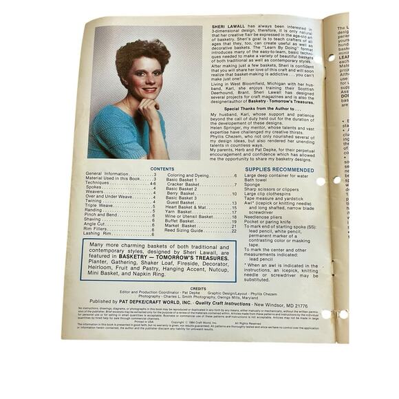 Basketry Learn By Doing Instruction Book By Sheri Lawall Basket Techniques VTG. - Picture 3 of 4